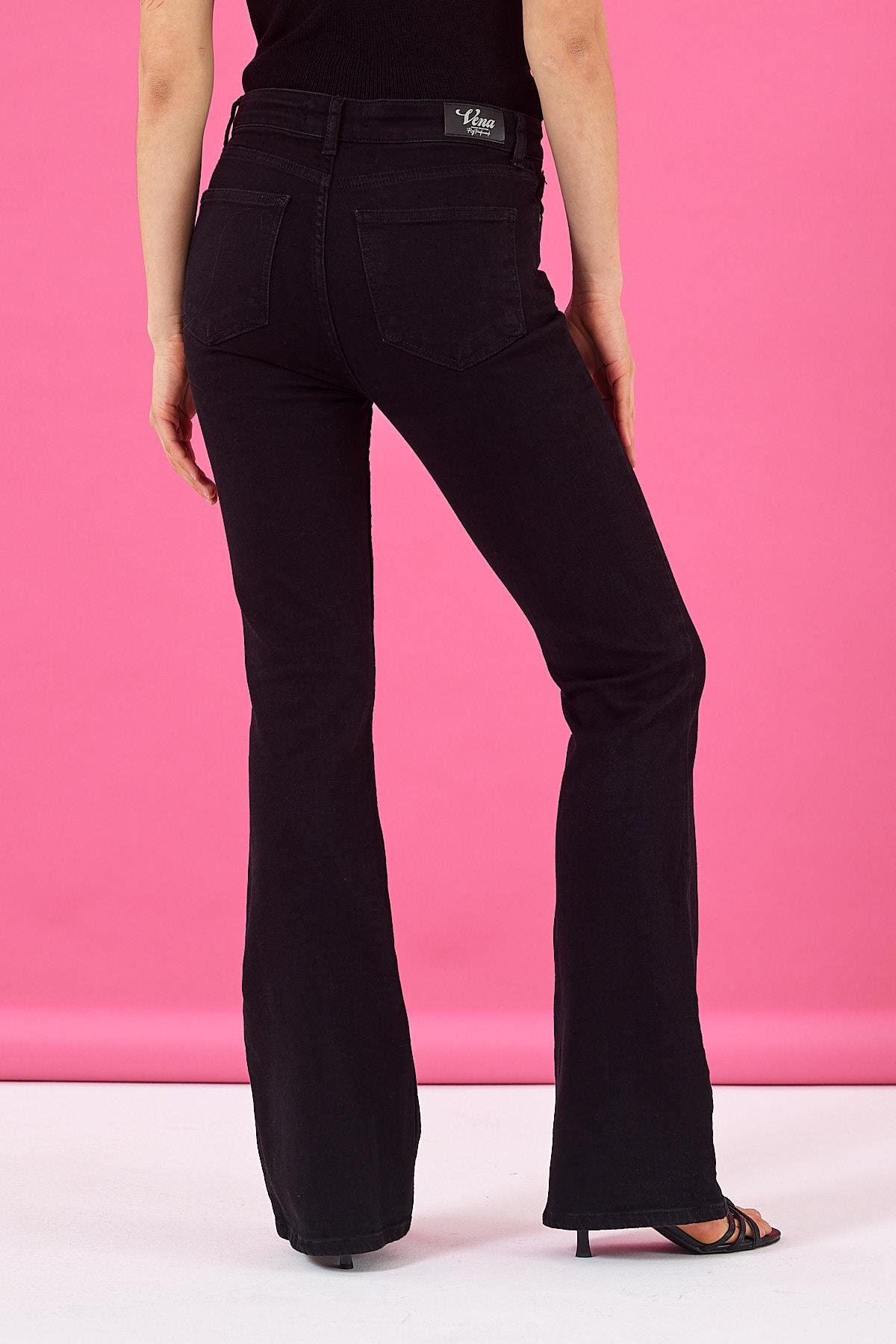 Kad n Jenny Black Flare Jean Pantolon