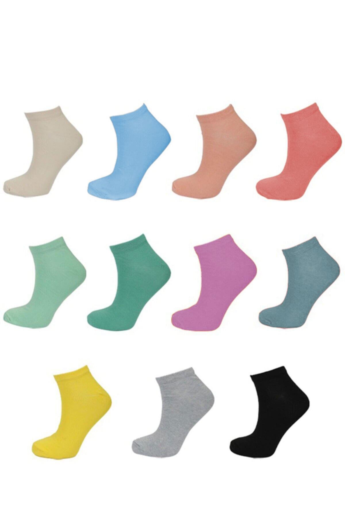 11 li Kadın Renkli Penye Kısa Patik Çorap Pamuklu Rahat Spor Çorap -  Hepsine Rakip