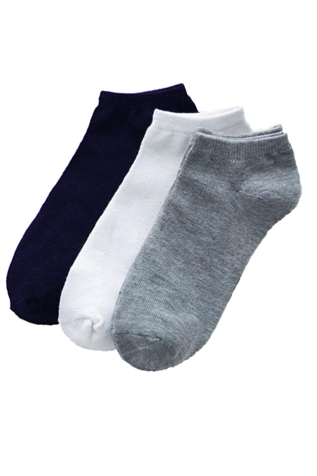 3lü Unisex Kısa Patik Çorap Ekonomik Pamuklu Spor Çorabı - Hepsine Rakip