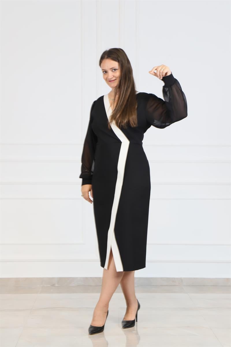 Büyük Beden Istanbul Elbise Siyah | büyük beden bayan takım elbise  modelleri | Bedrinxxl | Büyük Beden İkili Takımlar