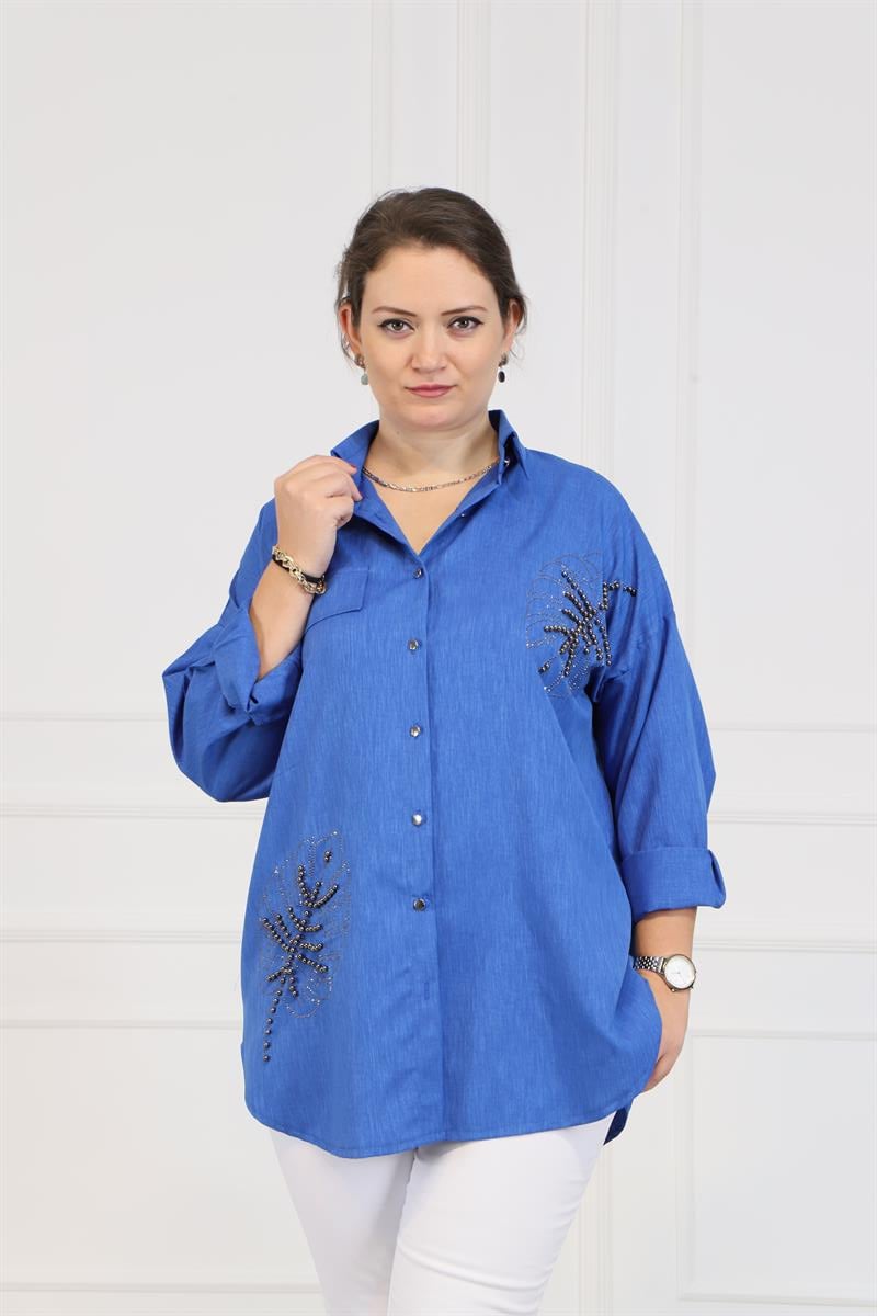 Büyük Beden Asos Gömlek Mavi / büyük beden bayan takım elbise modelleri |  Bedrinxxl | Büyük Beden İkili Takımlar