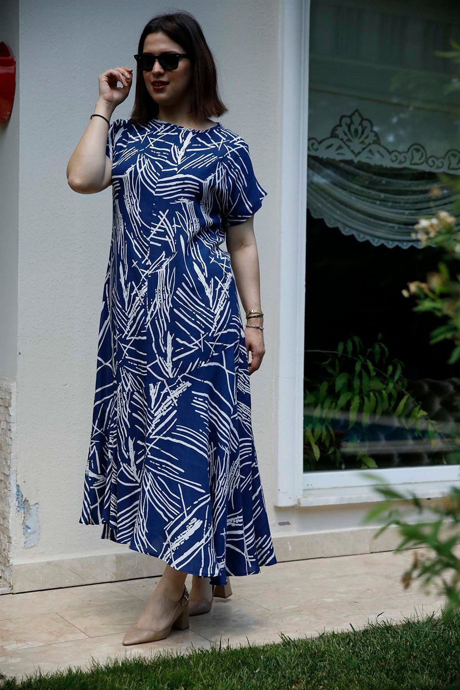 Büyük Beden Deniz Elbise Lacivert | büyük beden bayan takım elbise  modelleri | Bedrinxxl | Büyük Beden İkili Takımlar