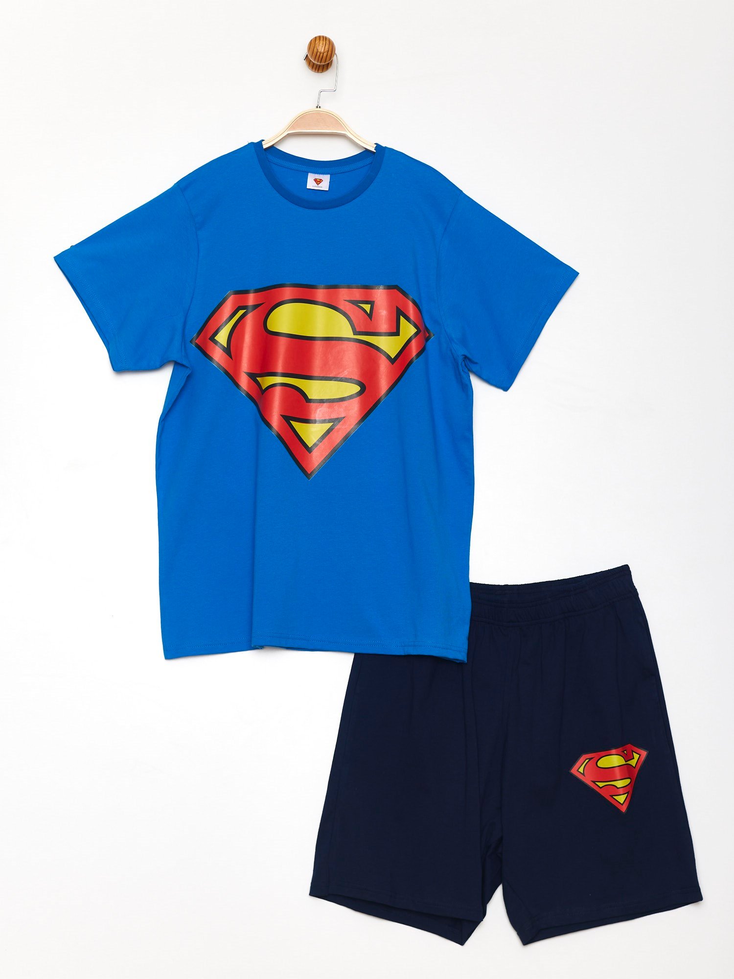 Toptan Superman Lisanslı Erkek Tişört ve Şort Pijama Takım 19594 | Çimpa