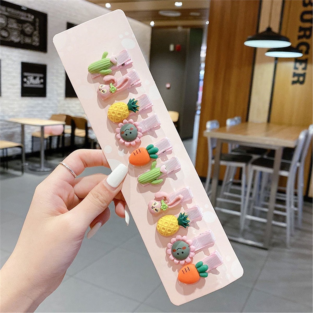 SO-MUCH Yeni Sezon Bebek Ve Çocuk 10Lu Meyveli Yan Pens Toka Seti-7