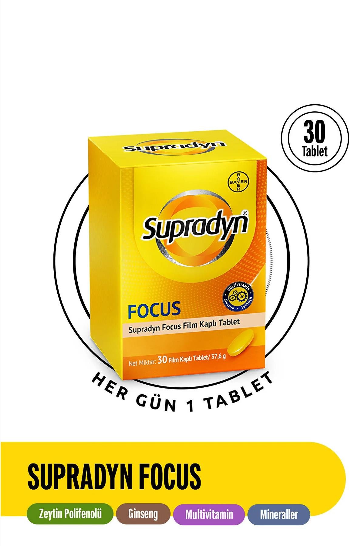 Supradyn Energy Focus 30 Tablet-Yeni Ambalaj Fiyatı | Farmakozmetika