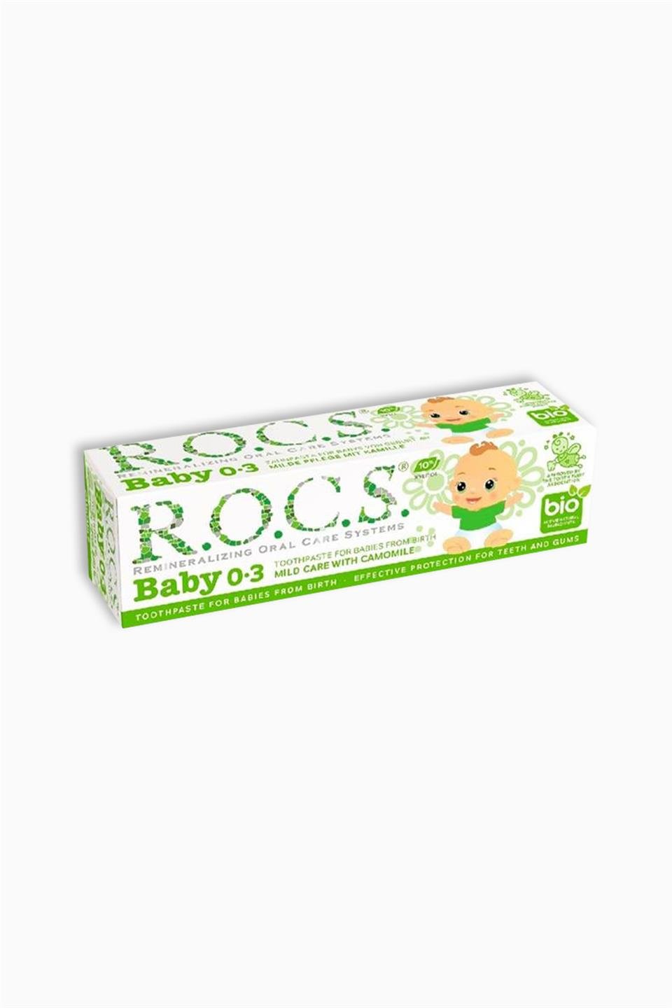 Rocs Baby Papatya Özlü Yutulabilir Diş Macunu 0-3 Yaş 35 ml