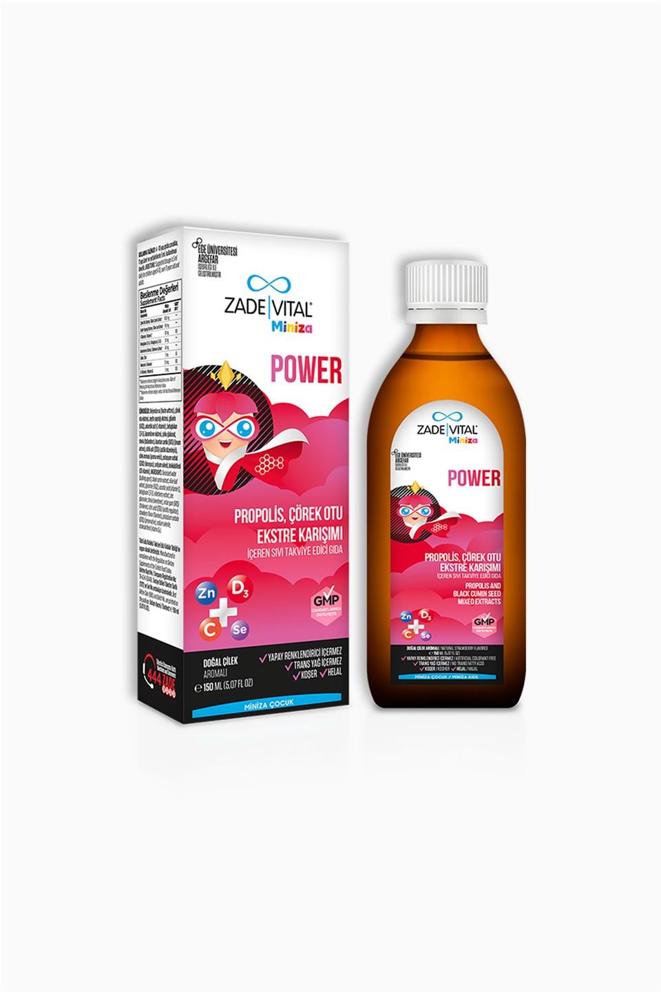 Zade Vital Miniza Power Propolis Çörek Otu Karışımı Şurup 150 ml