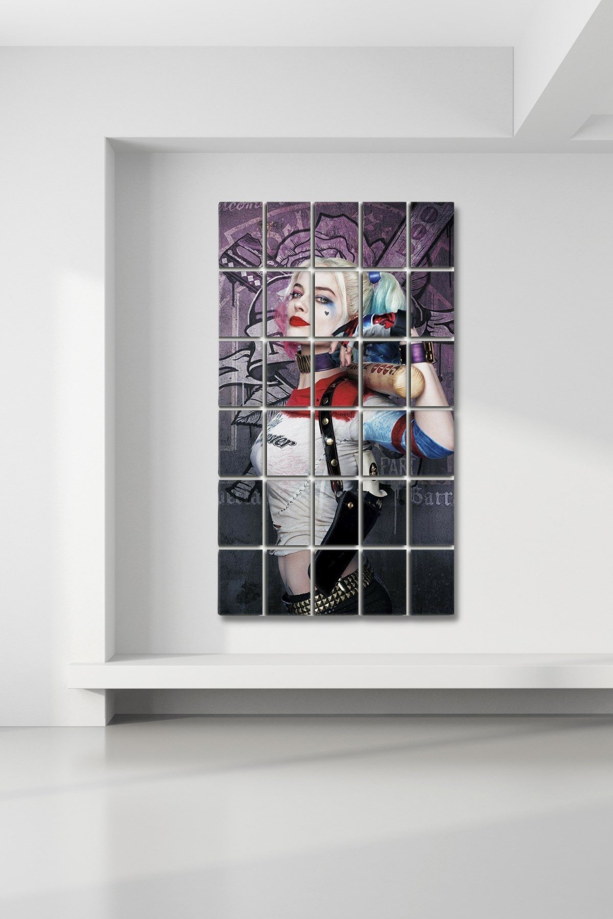 30 Parça Puzzle Tablo Seti - Harley Quinn Salon Otuma Odası Yatak Odası  Çocuk Odası için Mdf Duvar Dekoru 90x75 cm