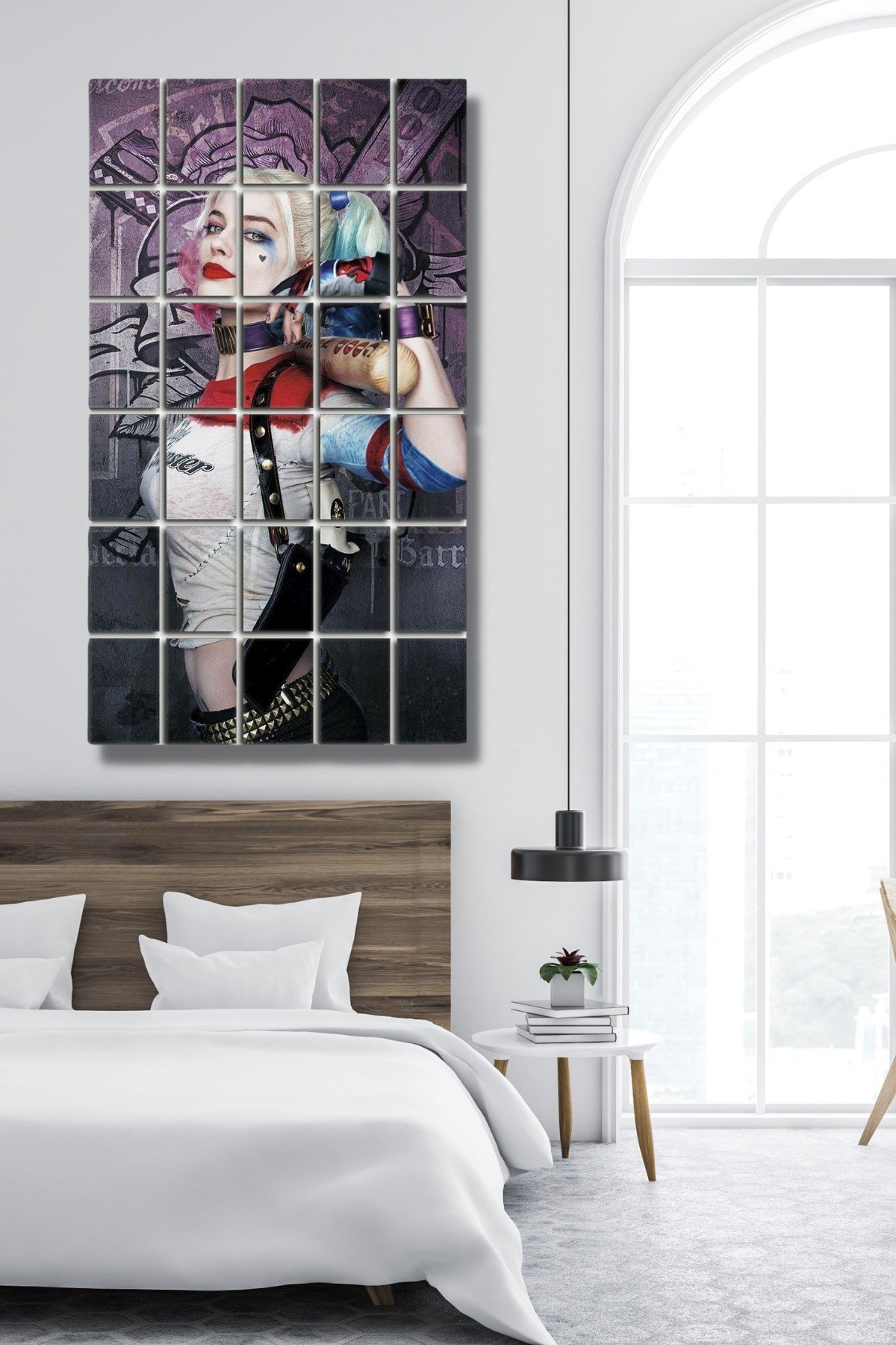 30 Parça Puzzle Tablo Seti - Harley Quinn Salon Otuma Odası Yatak Odası  Çocuk Odası için Mdf
