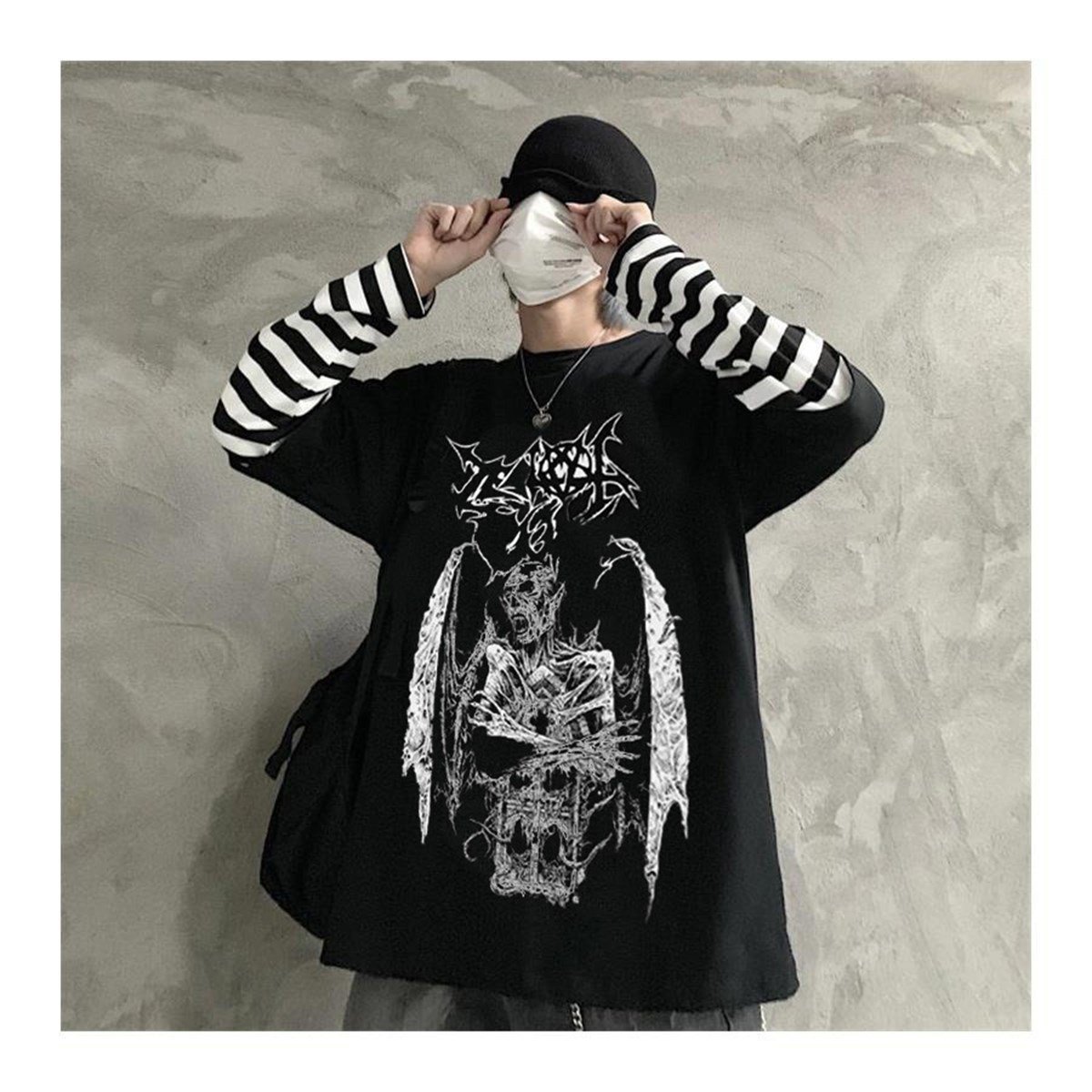 Gothic Devil Unisex Siyah Oversize Uzun Kollu T-Shirt | T-SHİRT