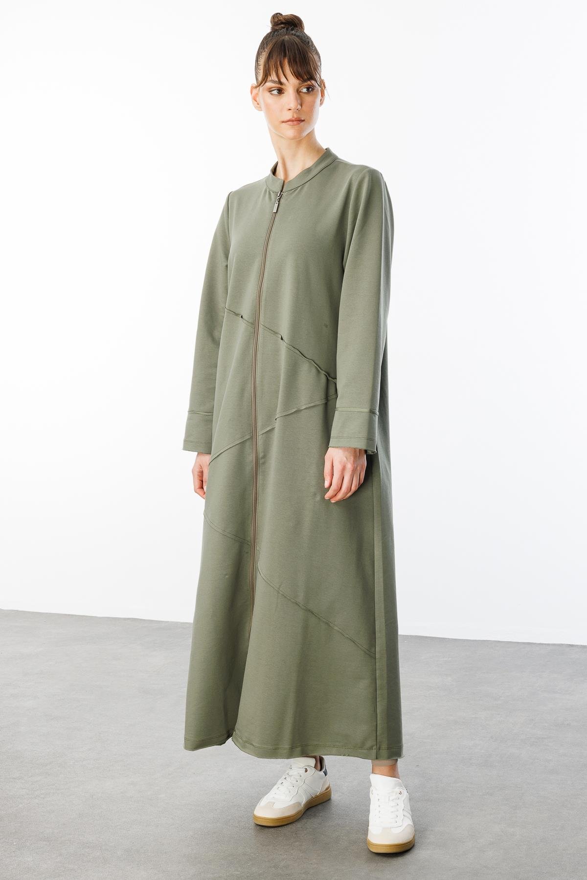 ちはやふるPRAカーデフリー XZ Pamuk Karışımlı Örme Spor Kap/ Ferace-Haki 251588M KAP-20 YENİ