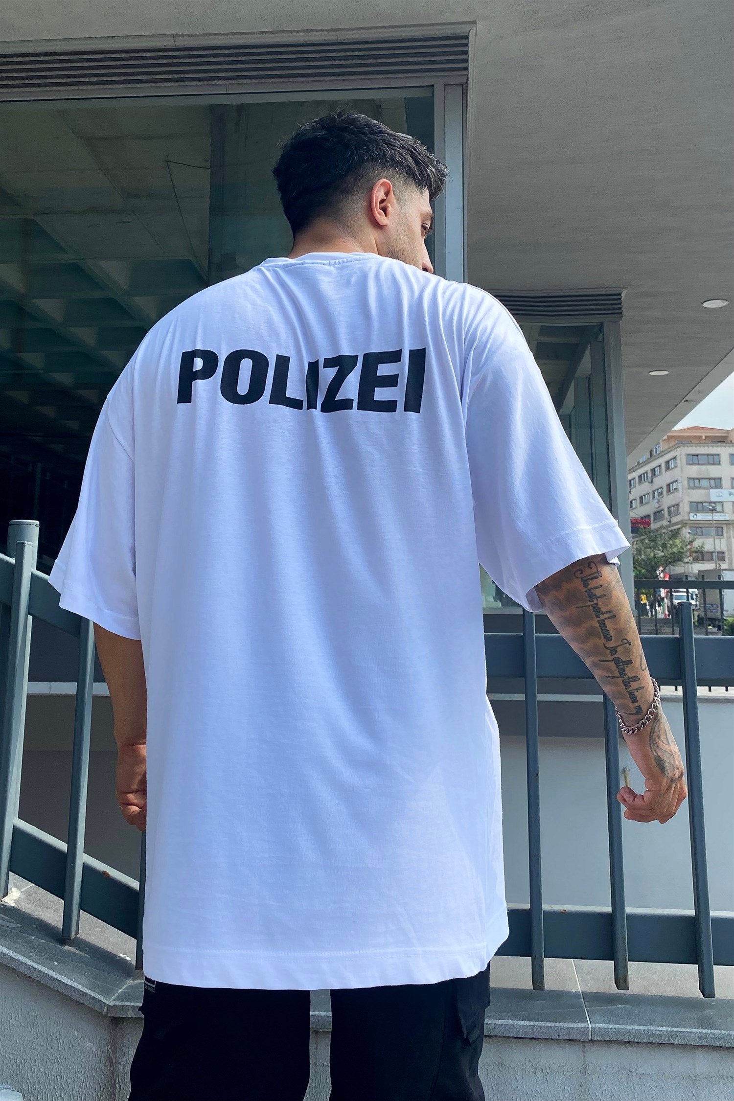 Polizei beyaz tshirt