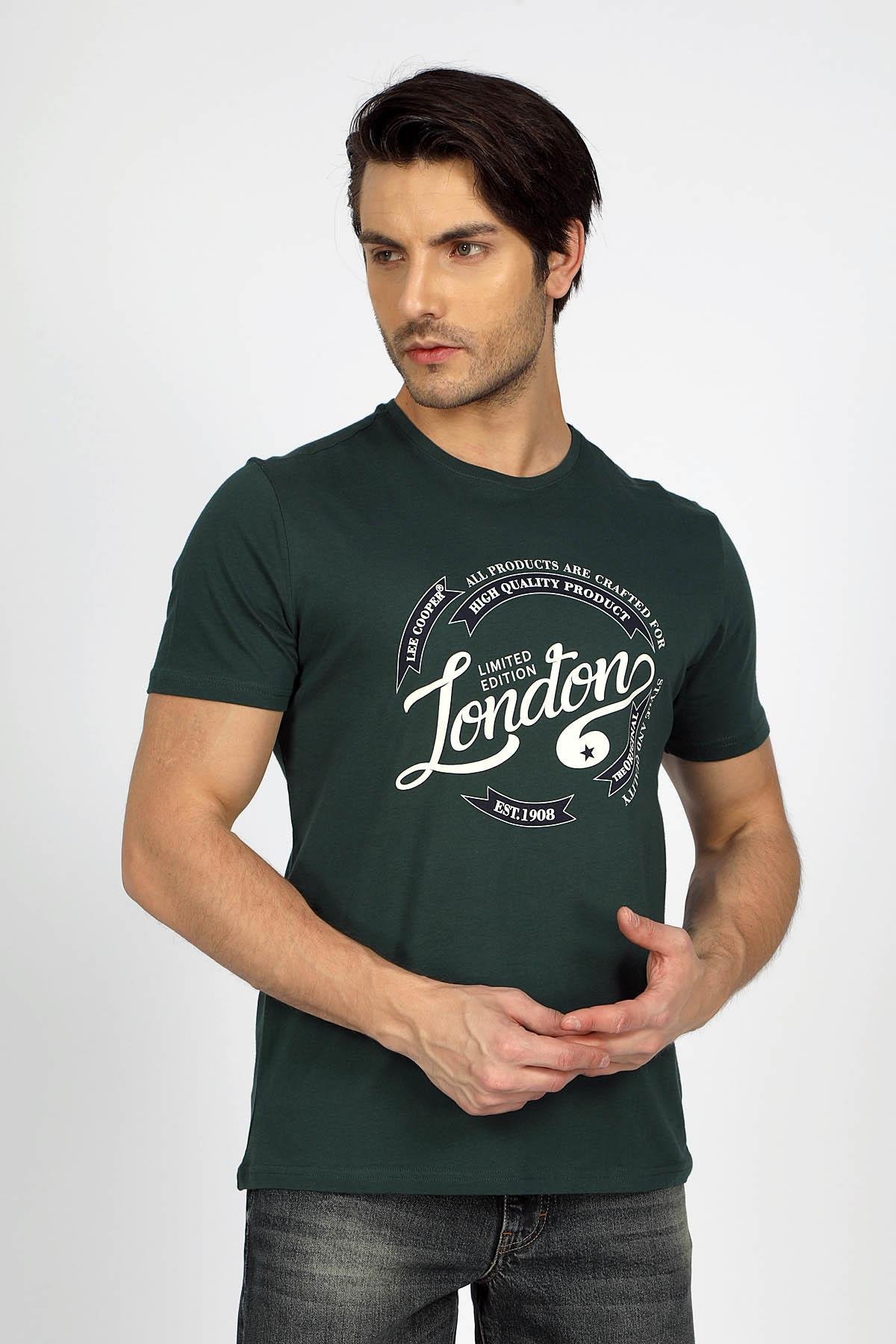 Alista Erkek %100 Pamuk O Yaka T-Shirt Yeşil - Lee Cooper Türkiye