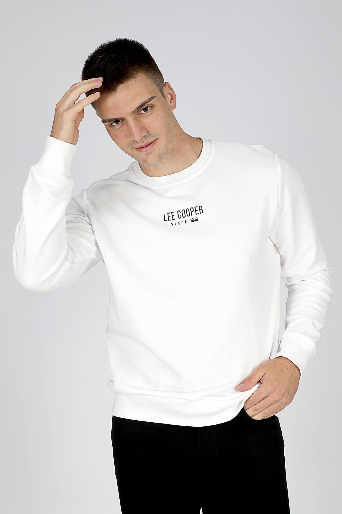 Frose Erkek O Yaka Sweatshirt Beyaz - Lee Cooper Türkiye