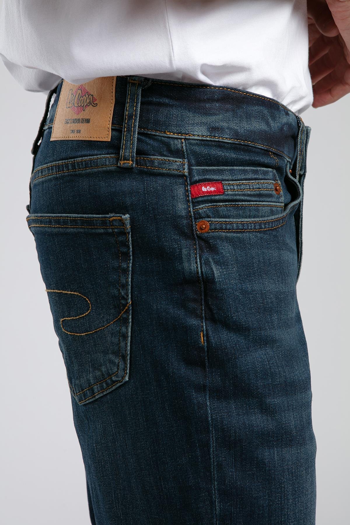 PET 7cm×5m 157cm/loop 街巷流光 Jack Normal Bel Dar Kesim Dar Paça Mavi Erkek Jean Pantolon - Lee