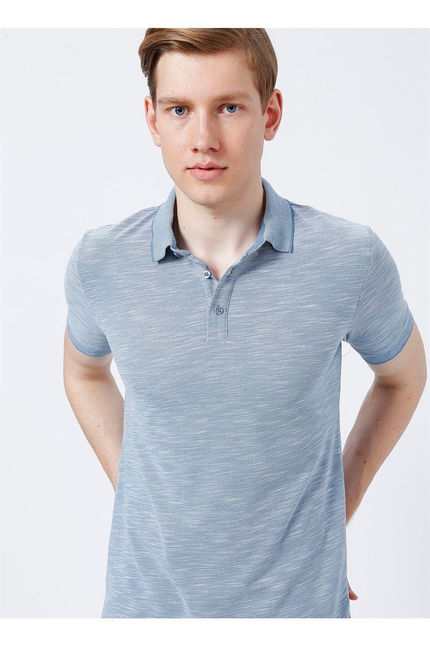 Jake Erkek Polo Yaka T-Shirt Pastel Mavi | Lee Cooper