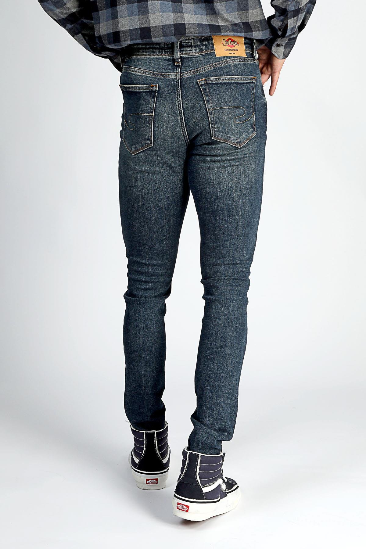 Jeff Normal Bel Dar Kesim Çok Dar Paça Mavi Erkek Jean Pantolon