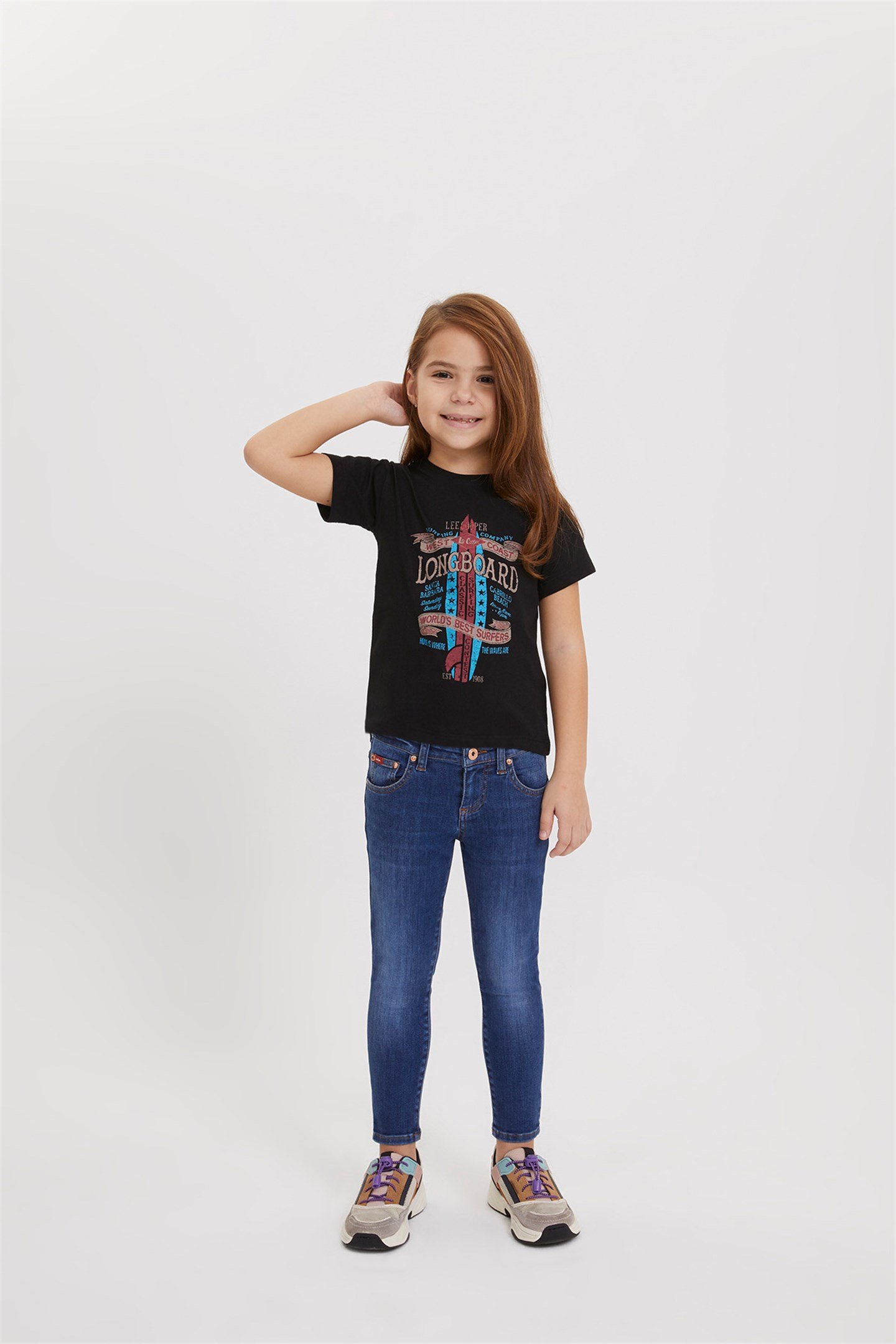 Luna Kiz Çocuk T-Shirt Siyah | Lee Cooper