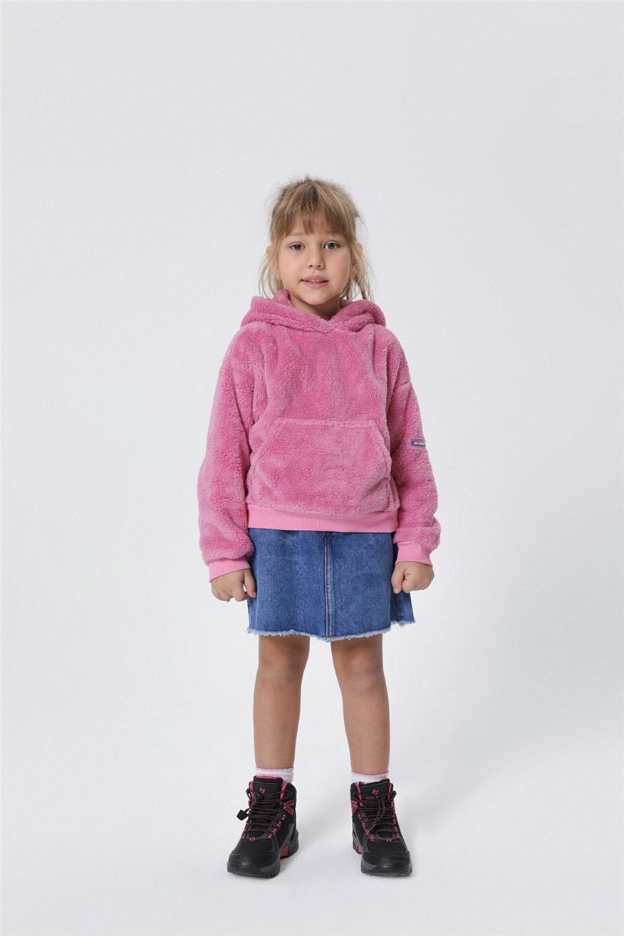 Mia Kiz Çocuk Kapüşonlu Sweatshirt Pembe | Lee Cooper