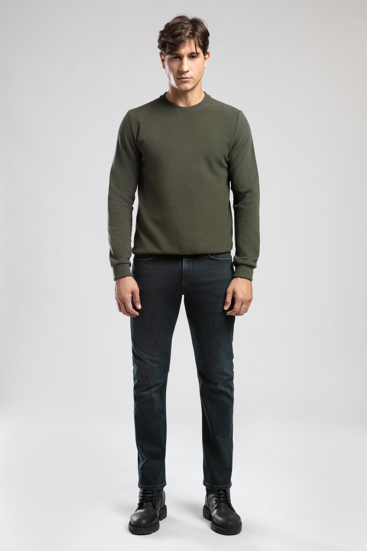 Newdiagonal Erkek O Yaka Sweatshirt Yeşil - Lee Cooper Türkiye