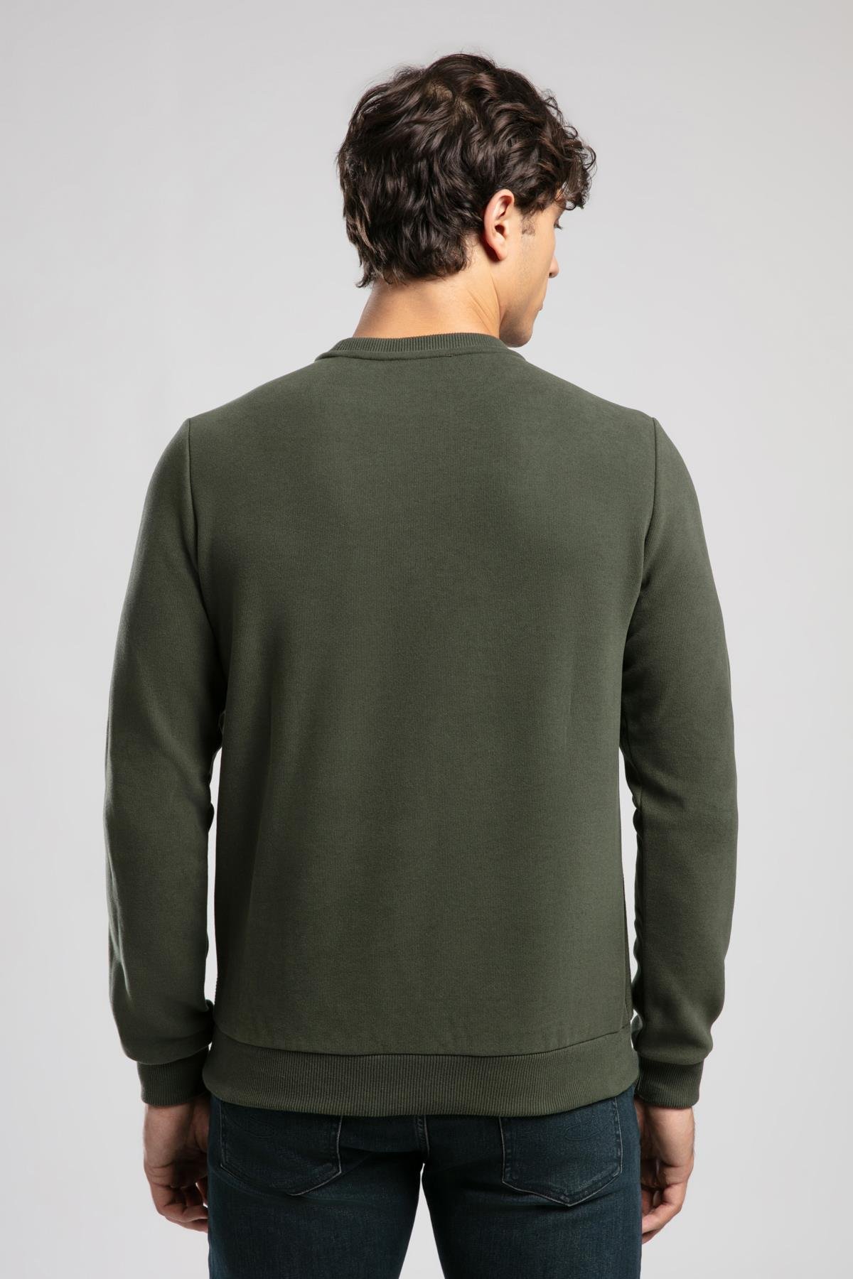 Newdiagonal Erkek O Yaka Sweatshirt Yeşil - Lee Cooper Türkiye