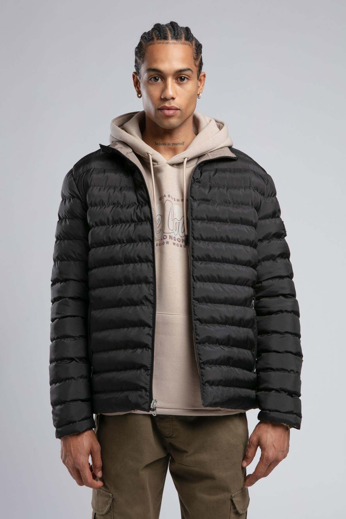 Terra Erkek Dik Yaka Çift Taraflı Şişme Mont Siyah - Lee Cooper