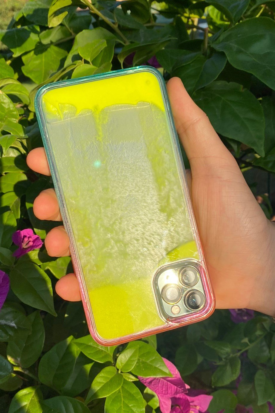 iPhone 11 Pro Max Uyumlu Sulu Fosforlu Kılıf Sarı