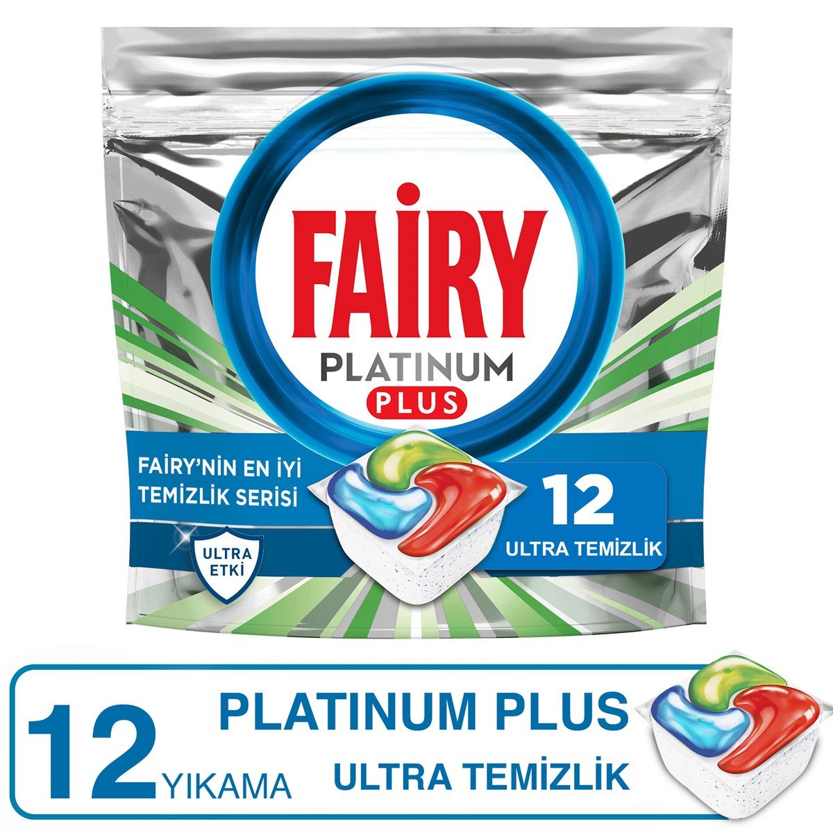 Fairy Platinum Plus Ultra Temizlik 12 Yıkama Bulaşık Makinesi Deterjanı  Kapsülü