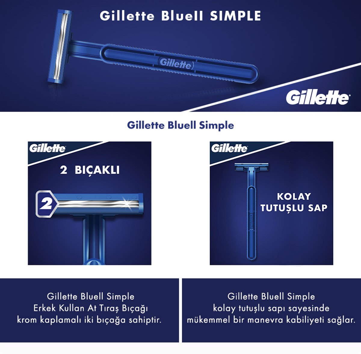 Gillette Blue2 Simple 5'li Tıraş Bıçağı