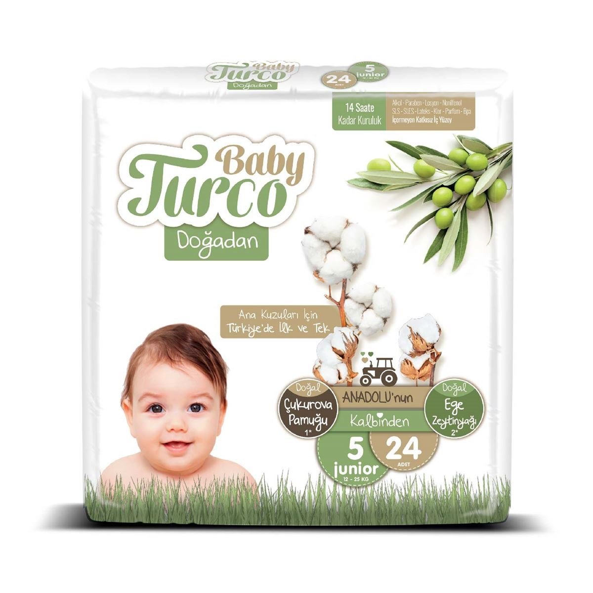 Baby Turco Doğadan Bebek Bezi 5 Numara Junıor 24 Adet - Kampanya, İndirim