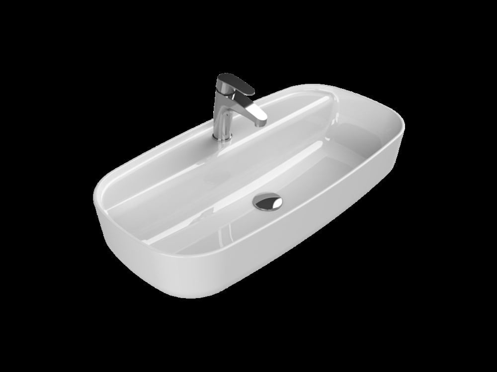 Cerastyle Aqua 80 x 40 cm Tezgah Üstü Çanak Lavabo - Banyostyle.com