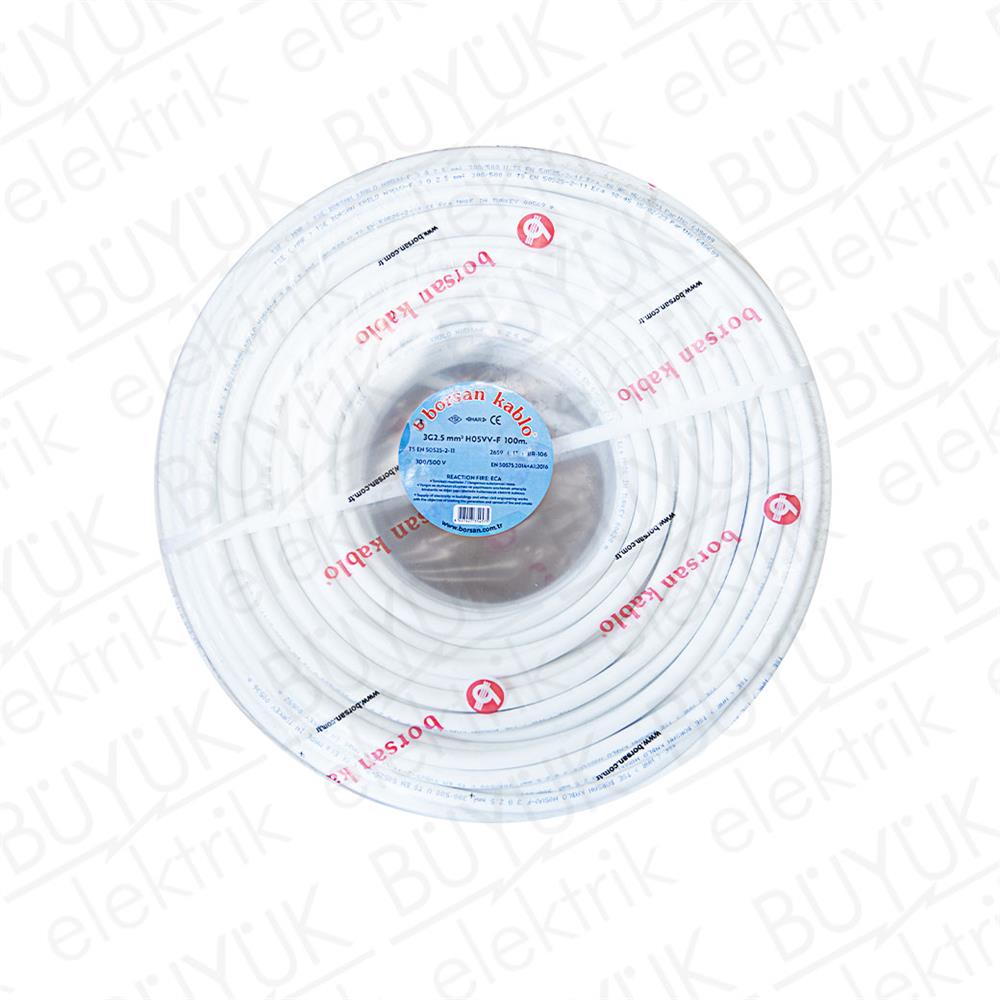 3-2,5mm TTR KABLO BEYAZ buyukelektromarket.com BORSAN