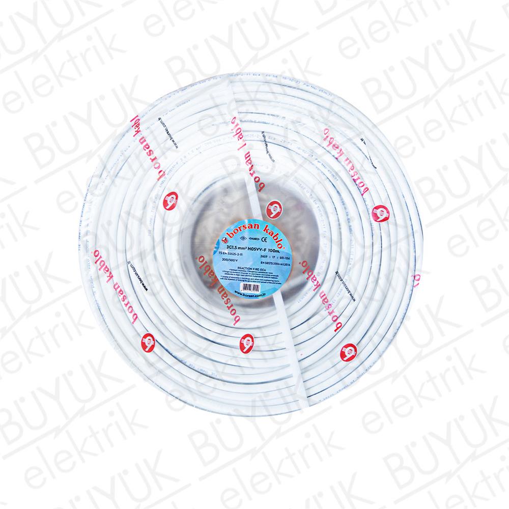 3x1,5mm TTR KABLO BEYAZ buyukelektromarket.com BORSAN