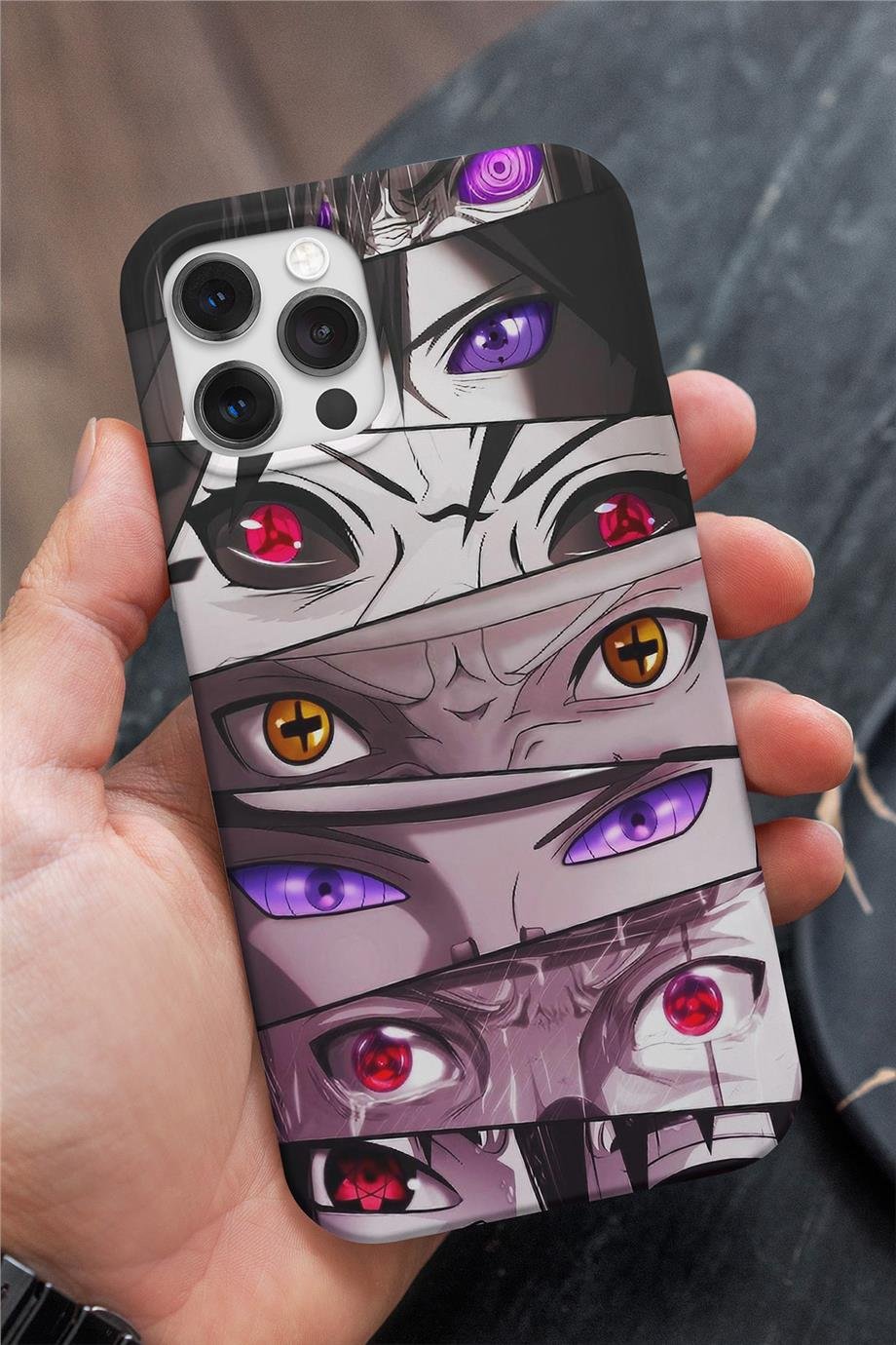 Naruto Shippuden Eyes Siyah Silikon Baskılı Anime Telefon Kılıfı