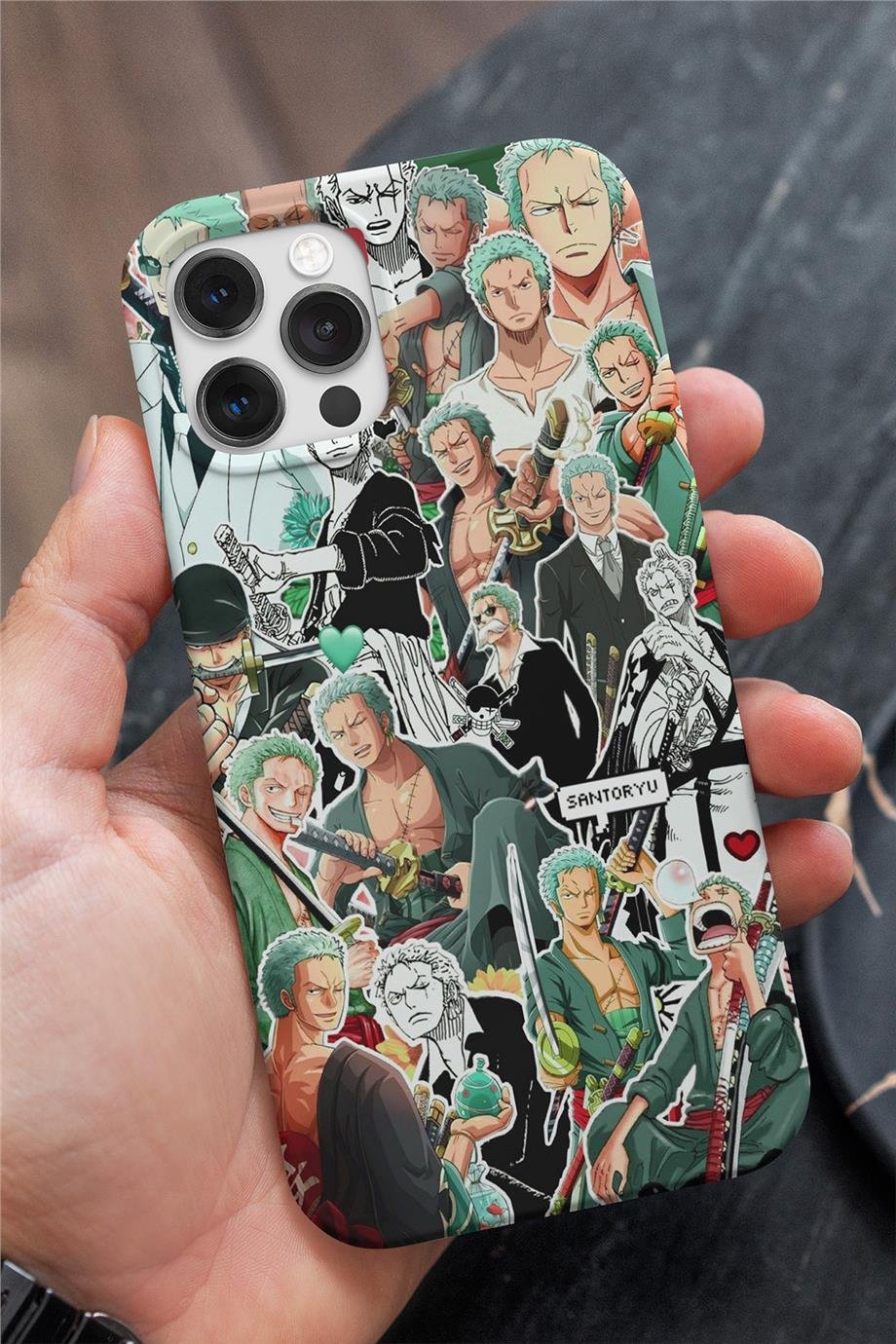 One Piece Roronoa Zoro Siyah Silikon Baskılı Anime Telefon Kılıfı