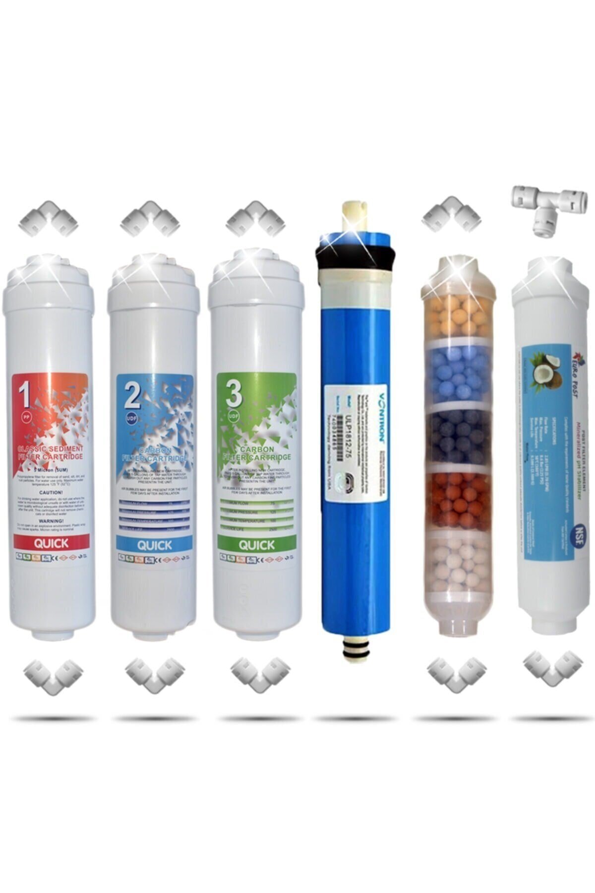 Kapalı Kasa Su Arıtma Cihazı Filtresi 6lı filtre seti - Oksijen Su Arıtma