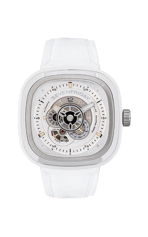 01EDC SS White Fritillaria スライダ正規品フィジェット Sevenfriday SF-P1C-01 P1 Erkek Kol Saati