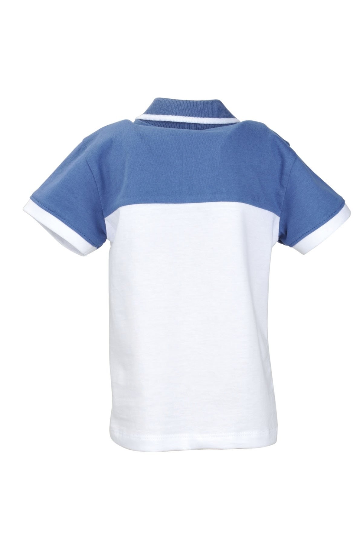 MININIO Erkek Bebek Mavi Renk Bloklu Polo Yaka T-Shirt (9ay-4yaş)