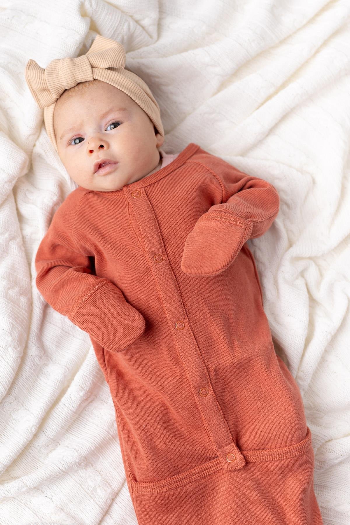 MININIO Unisex Bebek Önden Çıtçıtlı Uyku Tulumu