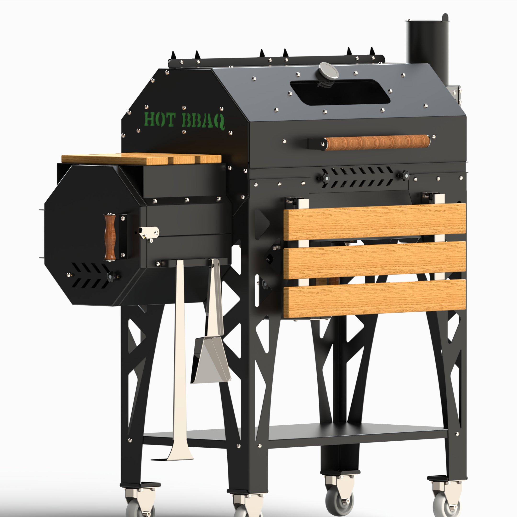Hotbbaq Hot Quartz Long Plus 74cm Smoker Camlı Barbekü Mangal