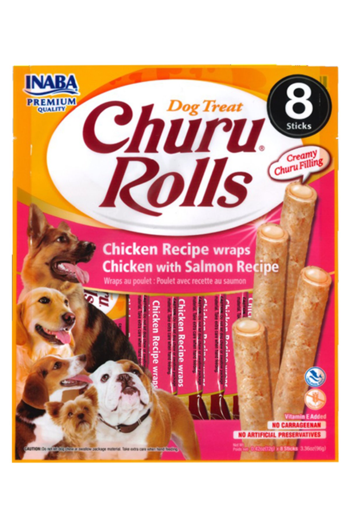 Inaba Churu Rolls Sticks Tavuk Sargılı ve Somonlu Köpek Ödül Maması 8li 12 gr
