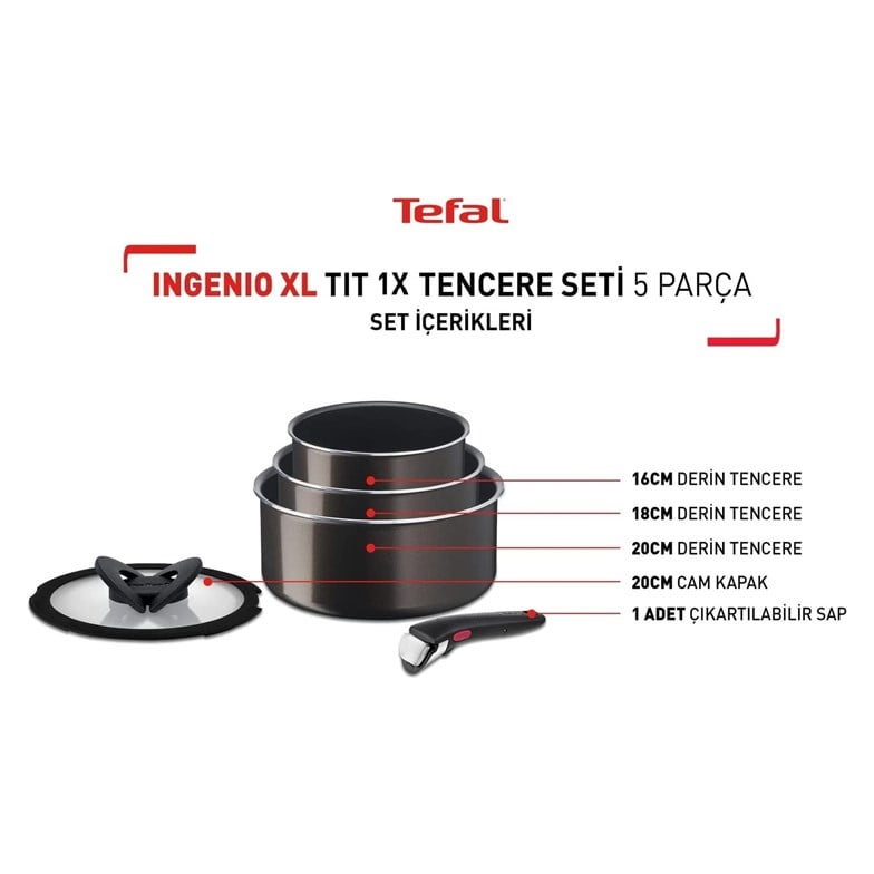 Tefal Ingenio XL Titanyum 1X Tencere Seti 5 Parça | Ereyon
