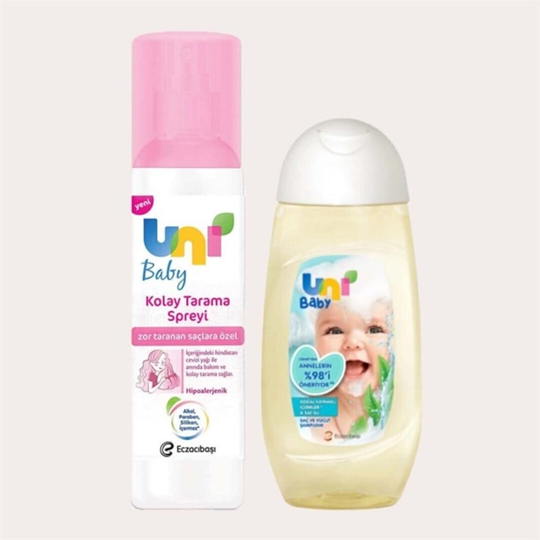 Uni Baby Kolay Tarama Spreyi 200 ml + Saç ve Vücut Şampuanı 200 m | Ereyon