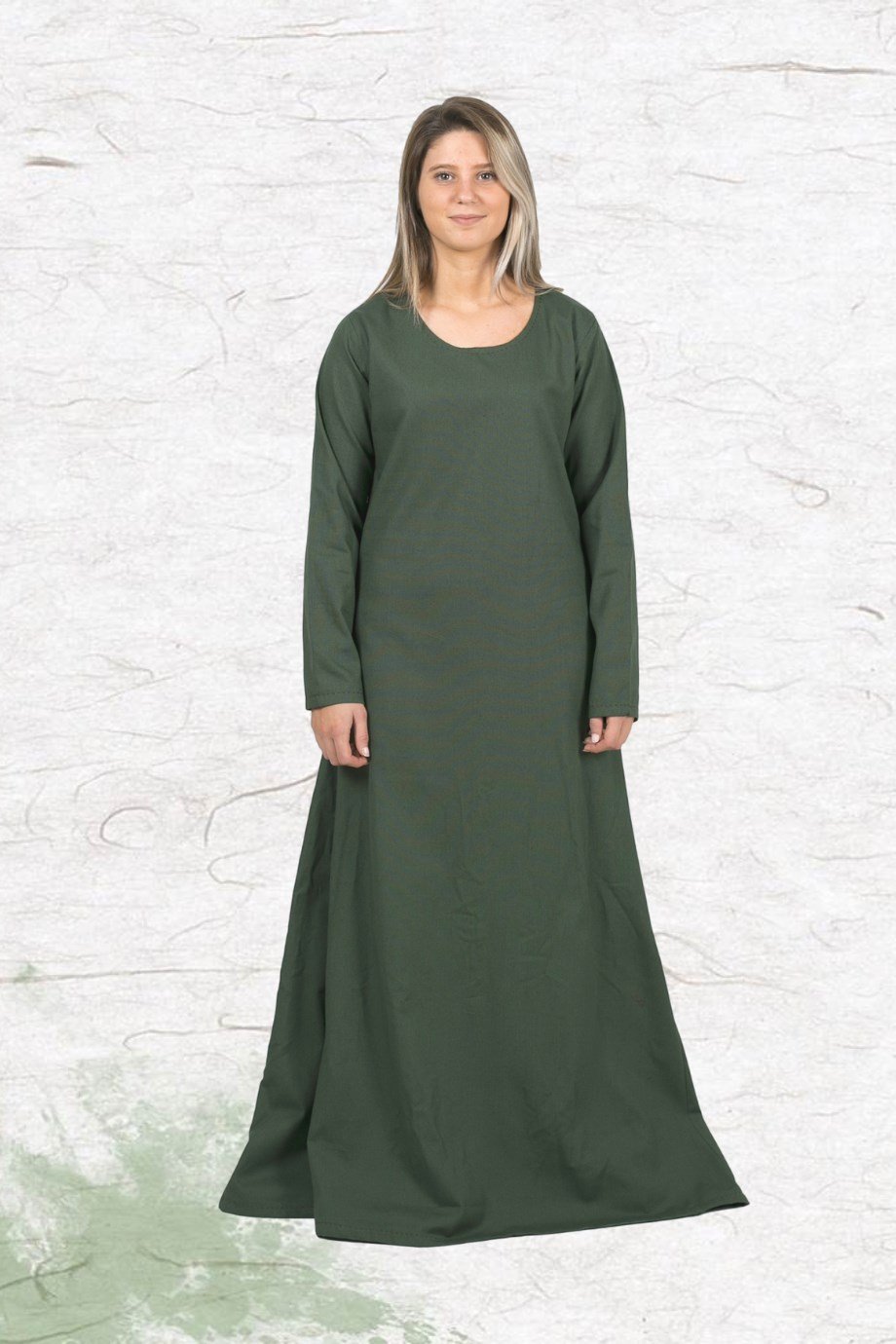 LENA Green : Medieval Viking Women Cotton Underdress I