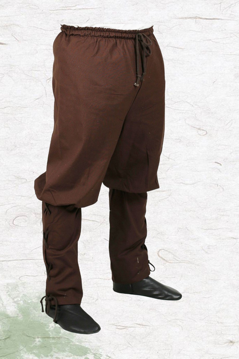 WUNITT Cotton Brown Pants - Medieval Viking Larp and Renaissance Mans PURE  COTTON CANVAS Pants With Two Functional Pockets. I