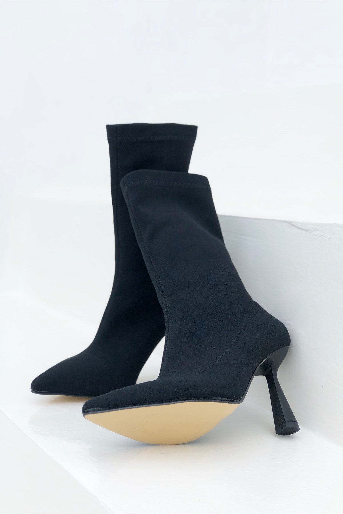 İkonik Topuk Diz Altı Kadın Zara Bot Siyah Ç-529 Carla Bella | Mybella Shoes