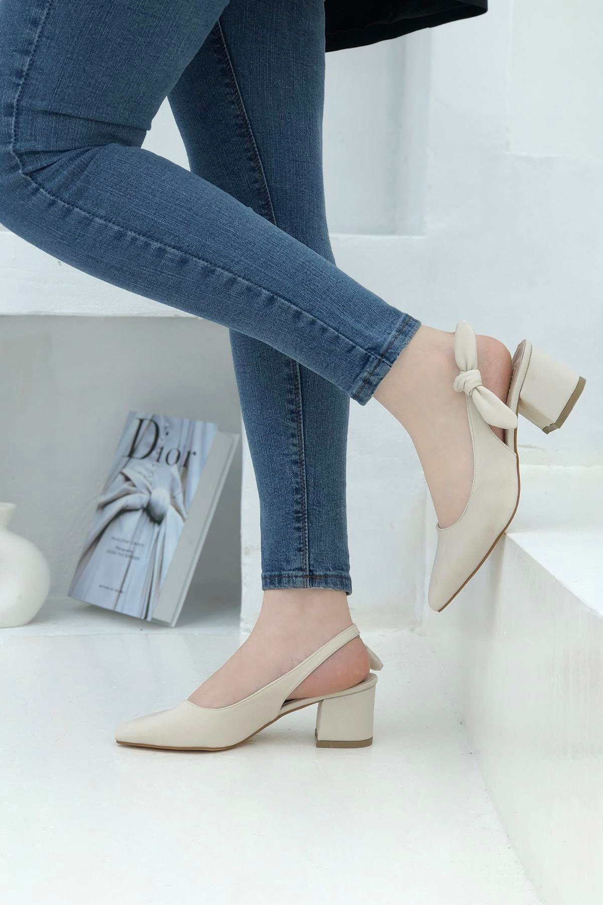 Fiyonklu Kadın Ayakkabı Ten Zara OŞM-104 Carla Bella | Mybella Shoes