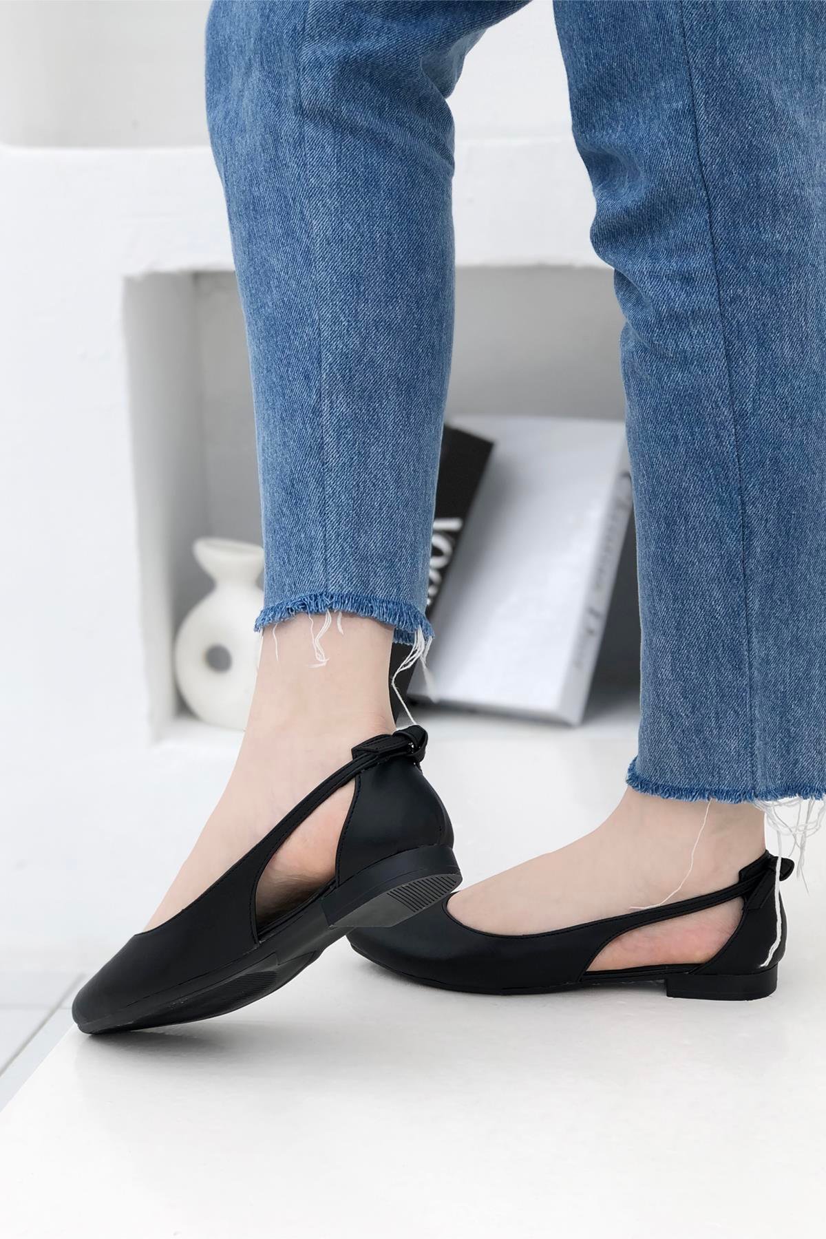 Günlük Rahat Kadın Babet Siyah 730 Su Perisi | Mybella Shoes