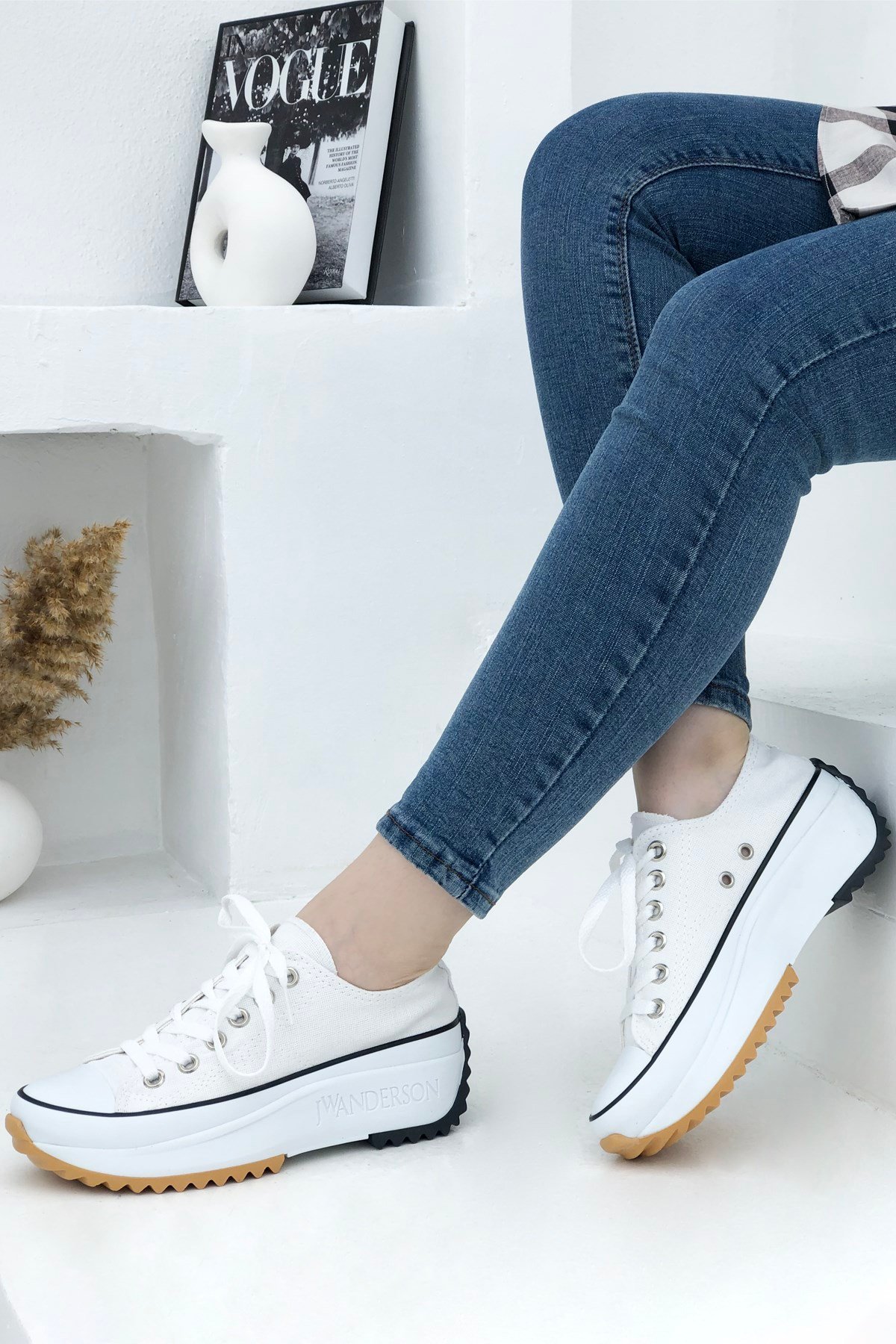 Kalın Taban Unisex Converse Beyaz Beınsteps | Mybella Shoes