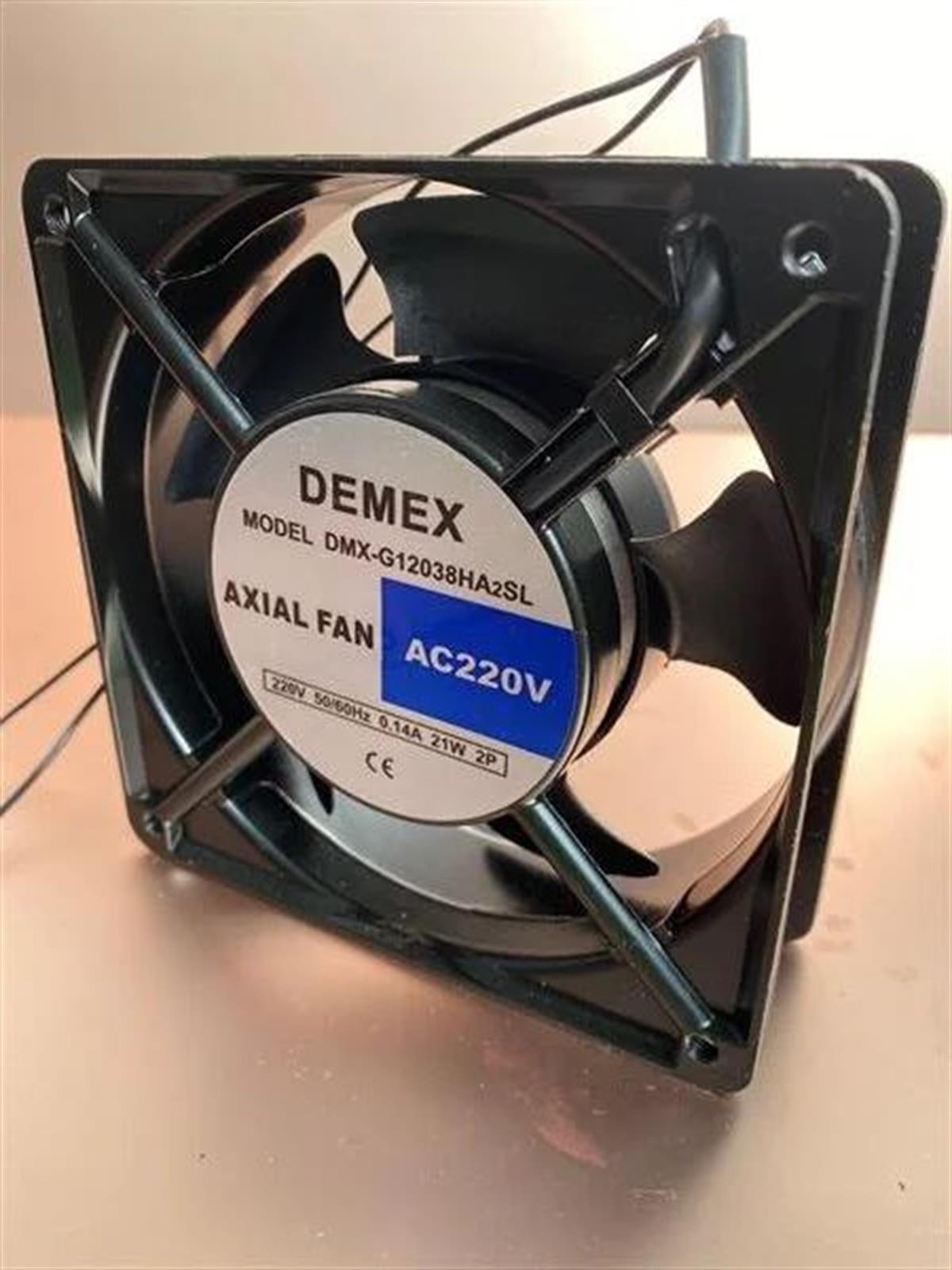 120x120x38 mm demex marka rulmanlı kare fan 220 vac metal kanat